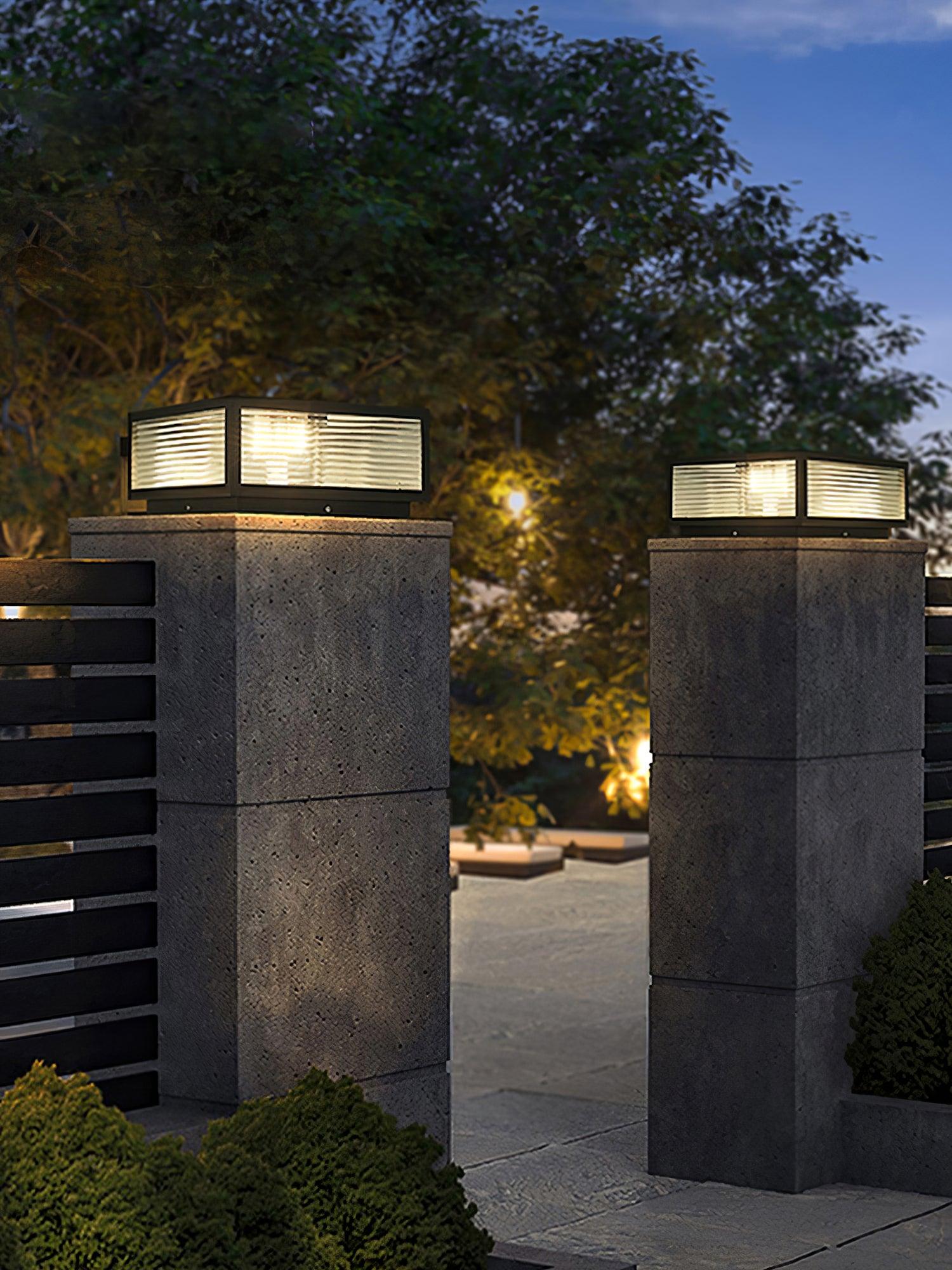 Birillo Garden Outdoor Light | Durable Metal & Glass | Black & Transparent Finish