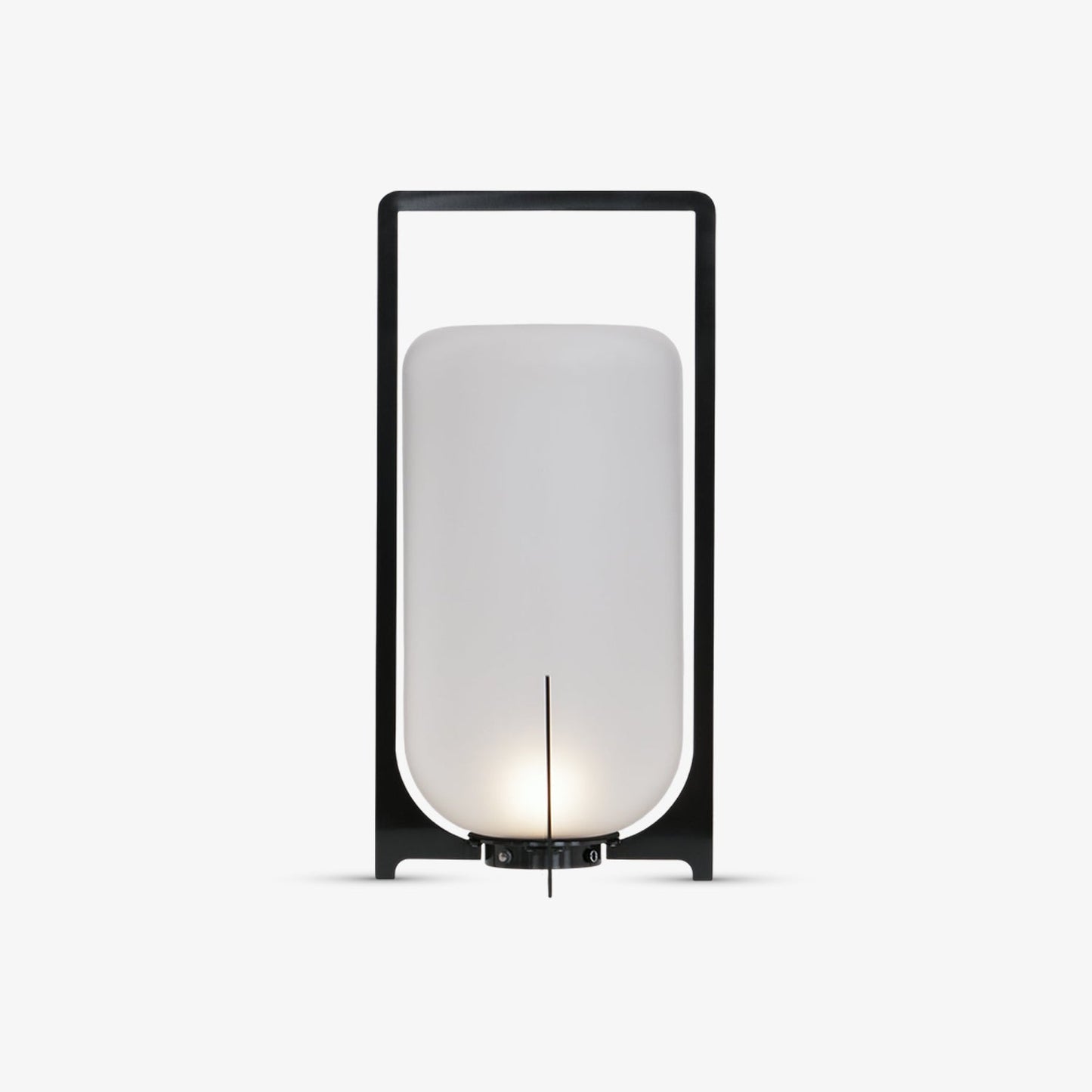 Twilight Lantern Table Lamp | Handcrafted White Glass Shade | Stainless Steel