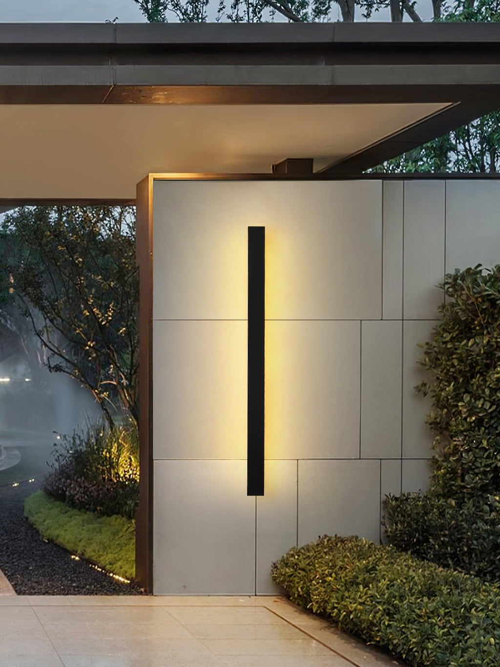 Long Strip Solar Outdoor Sconce | Stainless Steel, Acrylic | Black