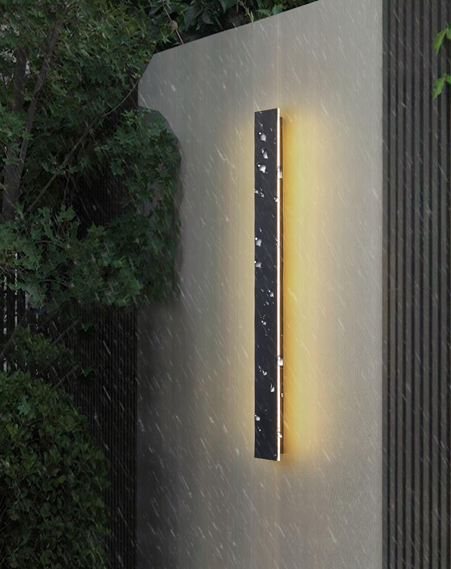 Long Strip Solar Outdoor Sconce | Stainless Steel, Acrylic | Black