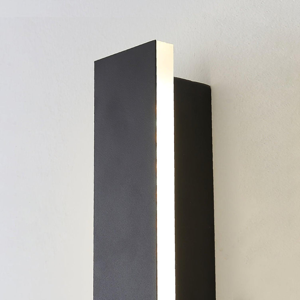 Long Strip Solar Outdoor Sconce | Stainless Steel, Acrylic | Black
