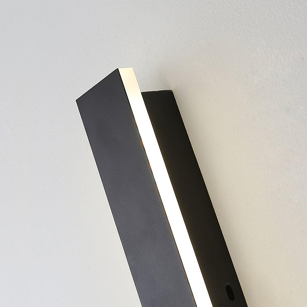 Long Strip Solar Outdoor Sconce | Stainless Steel, Acrylic | Black
