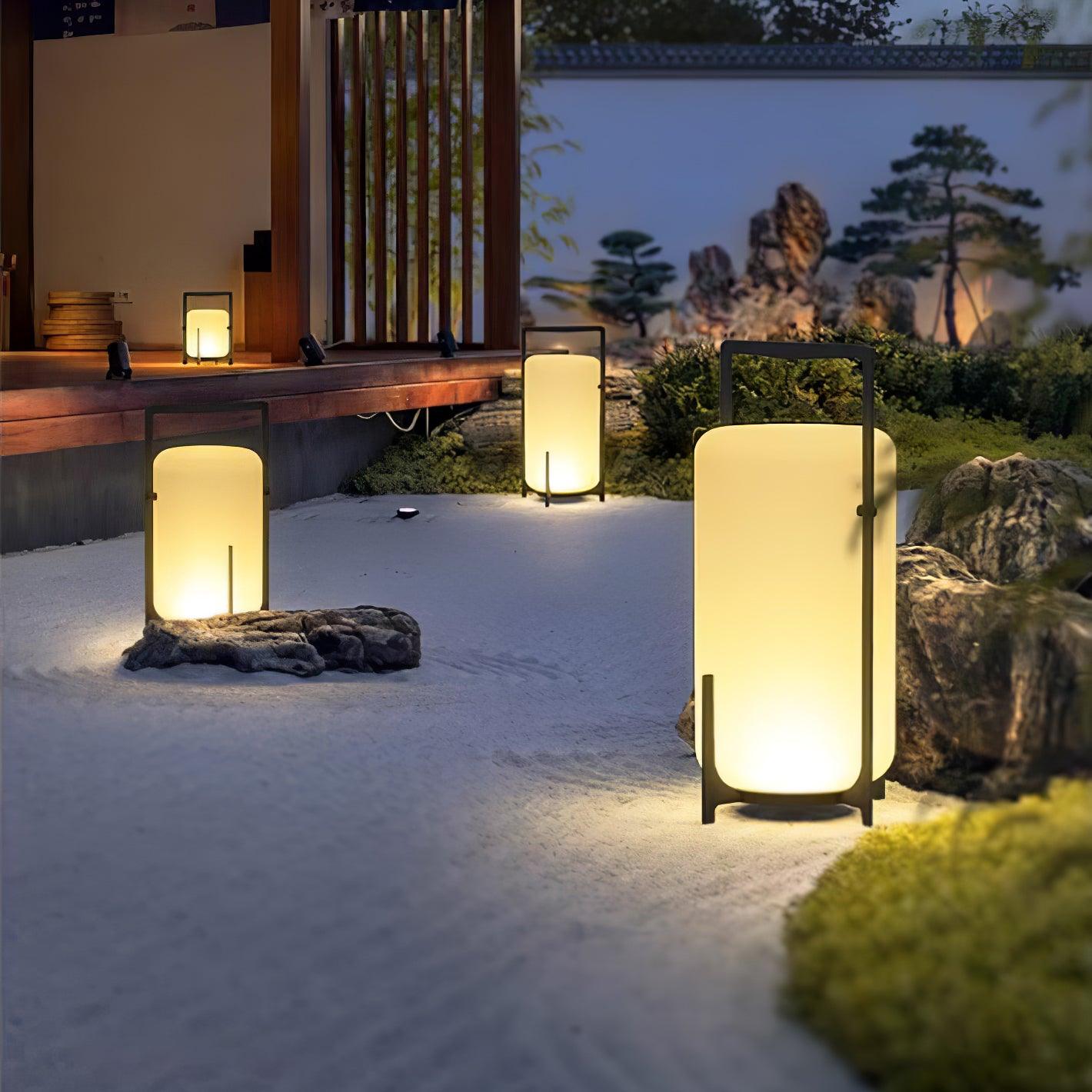 Twilight Lantern Table Lamp | Handcrafted White Glass Shade | Stainless Steel