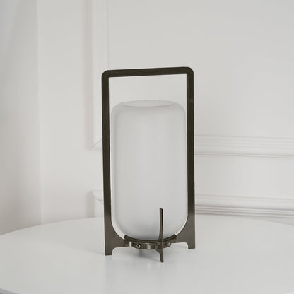 Twilight Lantern Table Light | Stainless Steel & White | 20cm Diameter