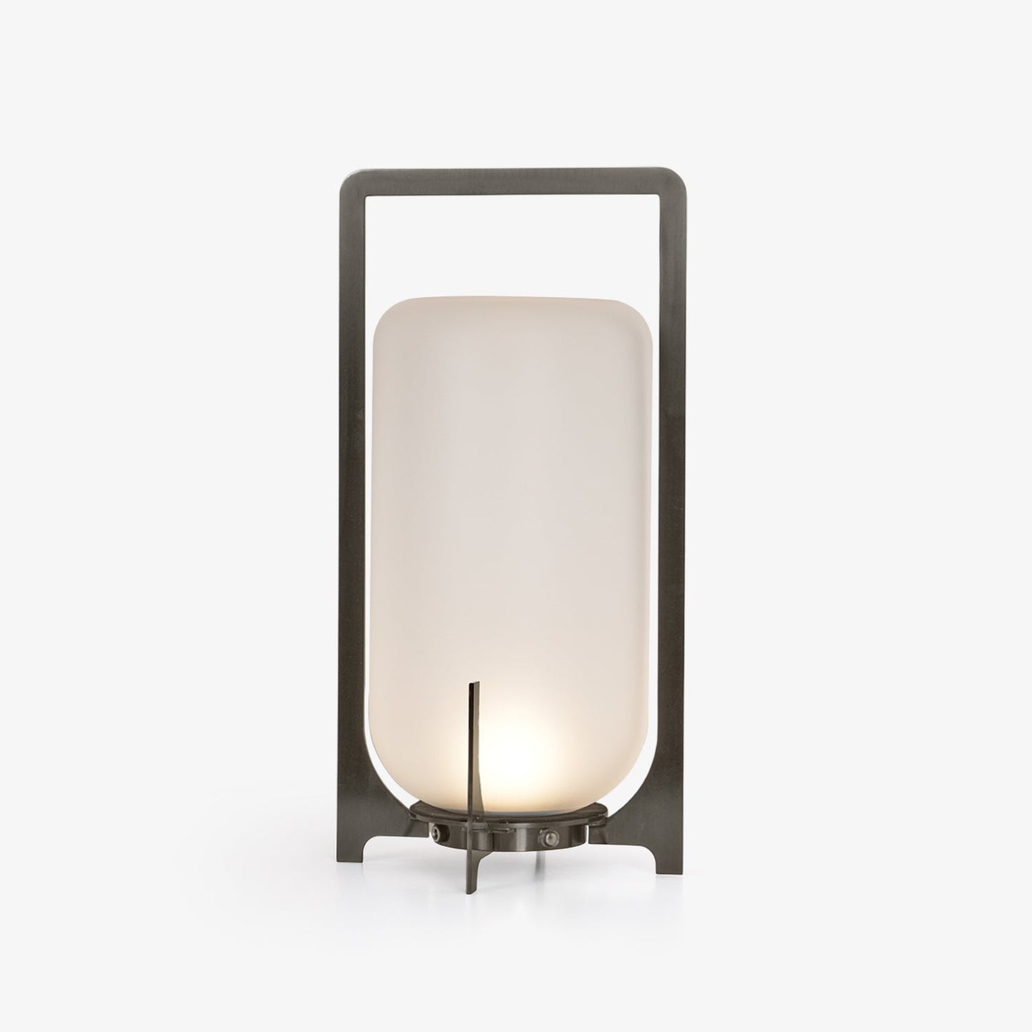 Twilight Lantern Table Light | Stainless Steel & White | 20cm Diameter