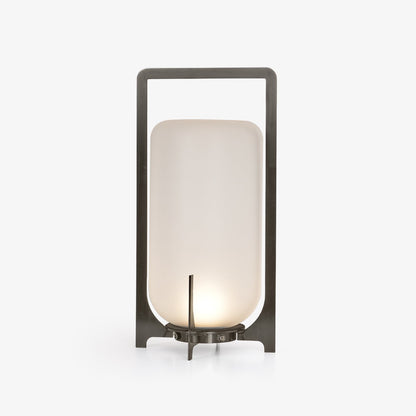 Twilight Lantern Table Light | Stainless Steel & White | 20cm Diameter