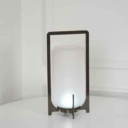 Twilight Lantern Table Light | Stainless Steel & White | 20cm Diameter