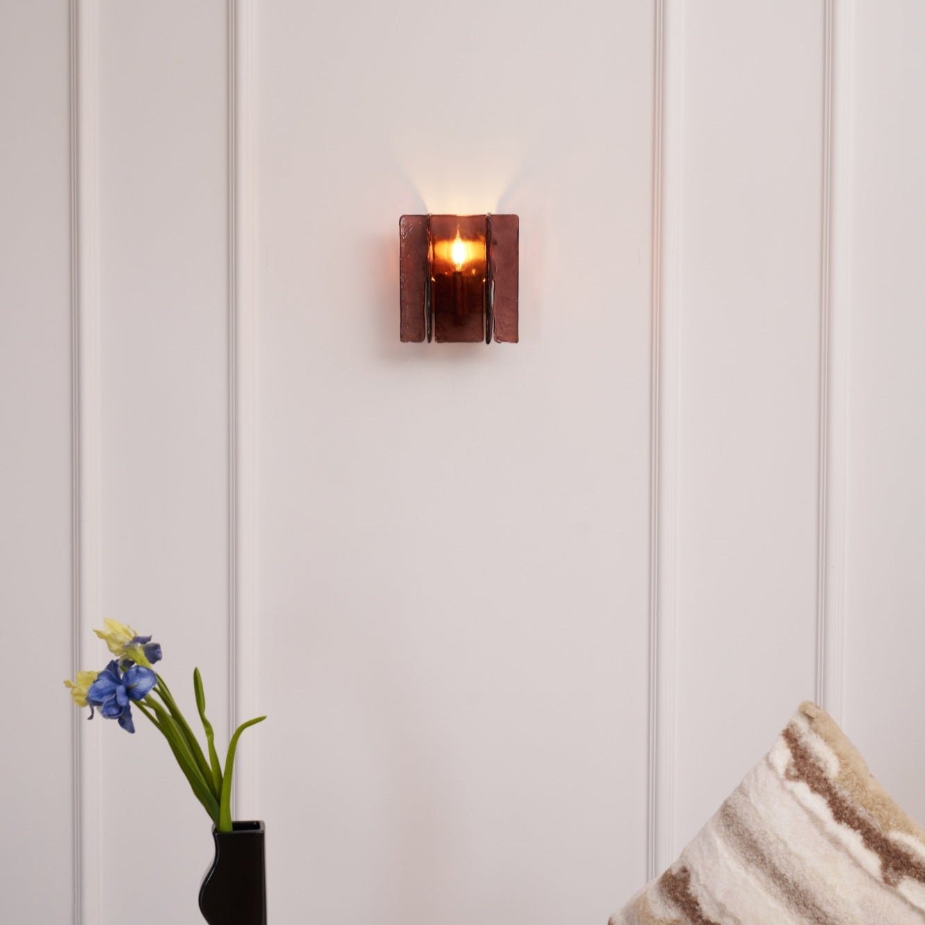 Blason Wall Light | Iron, Metal, Glass | Wine Red