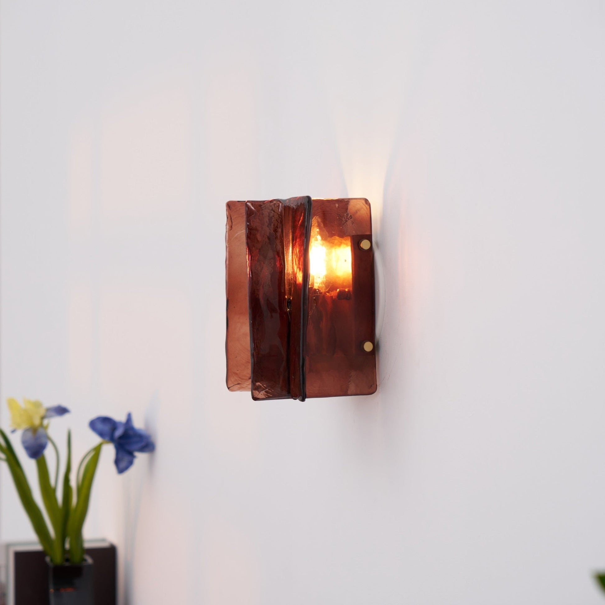 Blason Wall Light | Iron, Metal, Glass | Wine Red