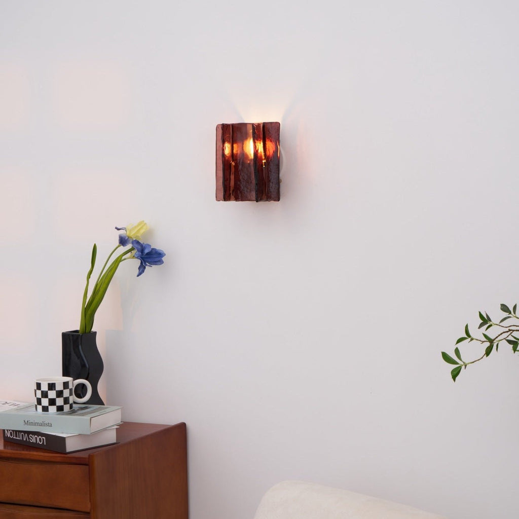 Blason Wall Light | Iron, Metal, Glass | Wine Red