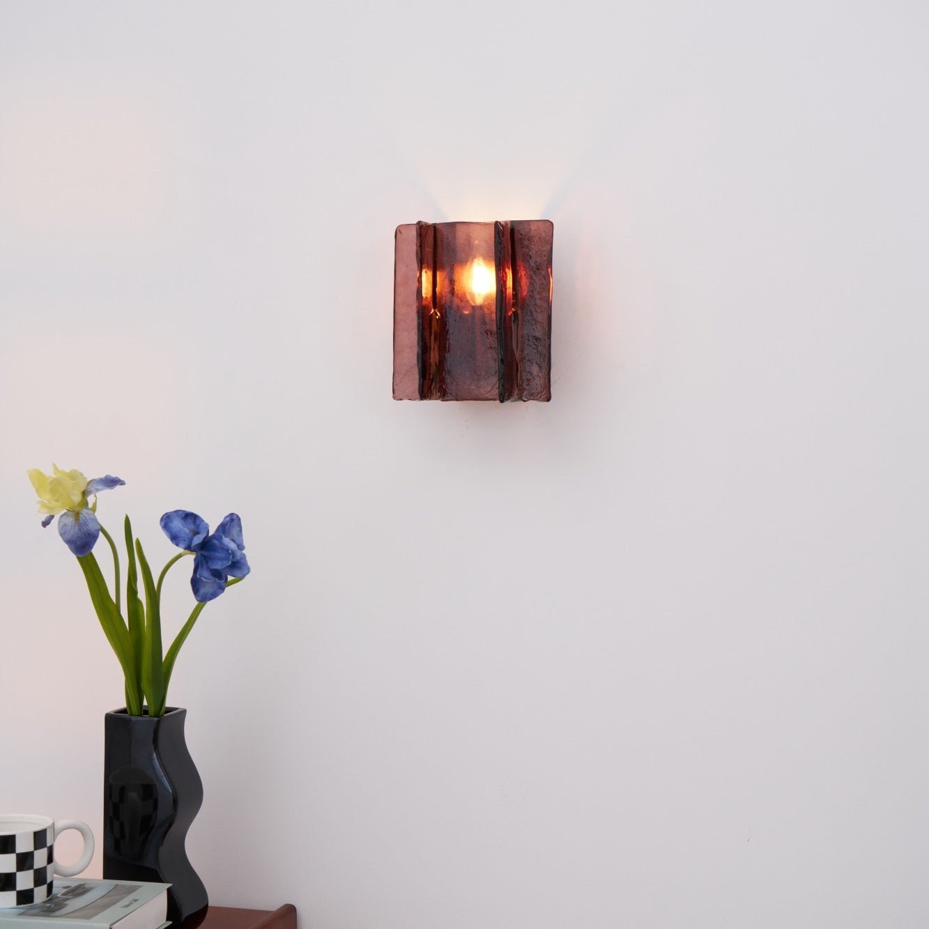 Blason Wall Light | Iron, Metal, Glass | Wine Red