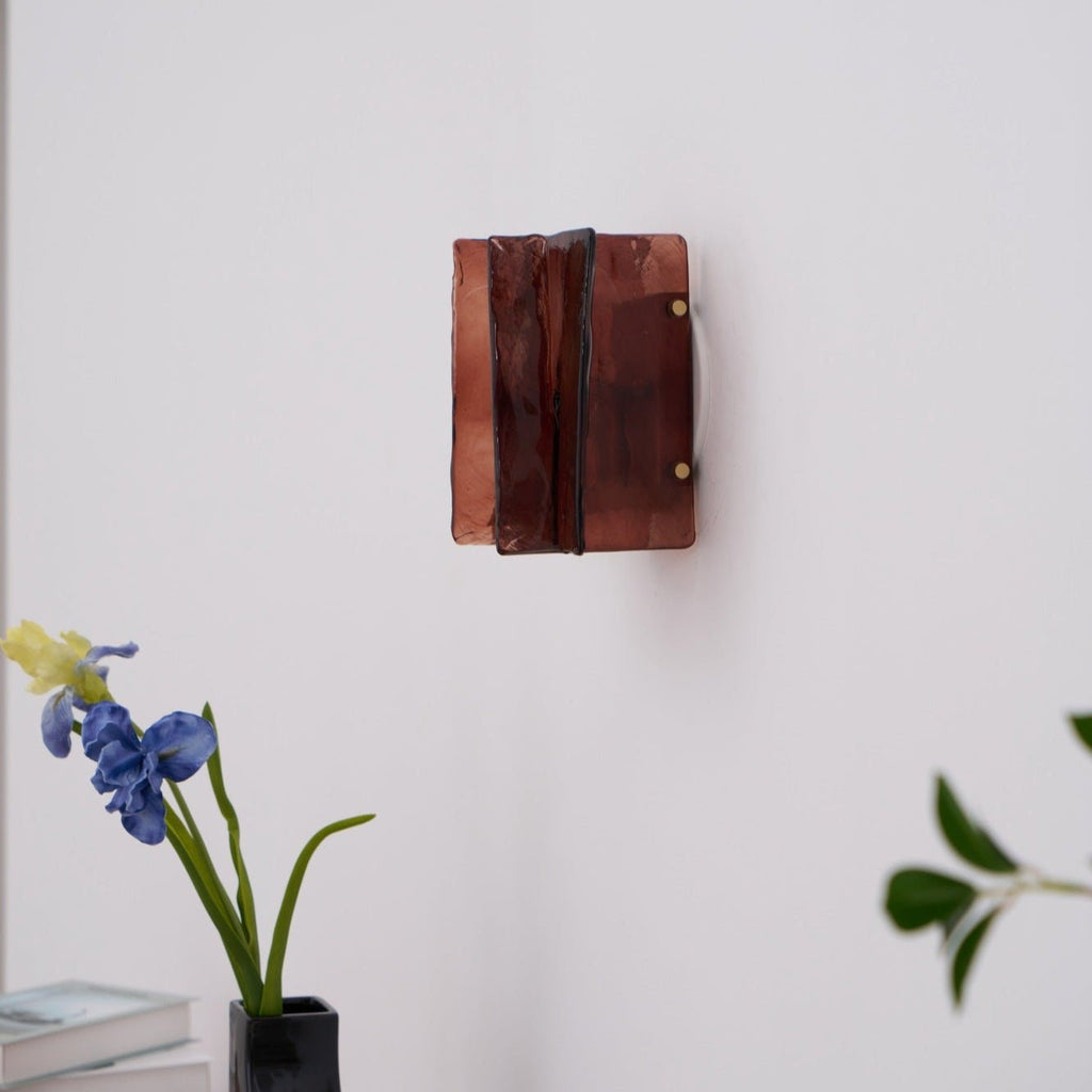 Blason Wall Light | Iron, Metal, Glass | Wine Red