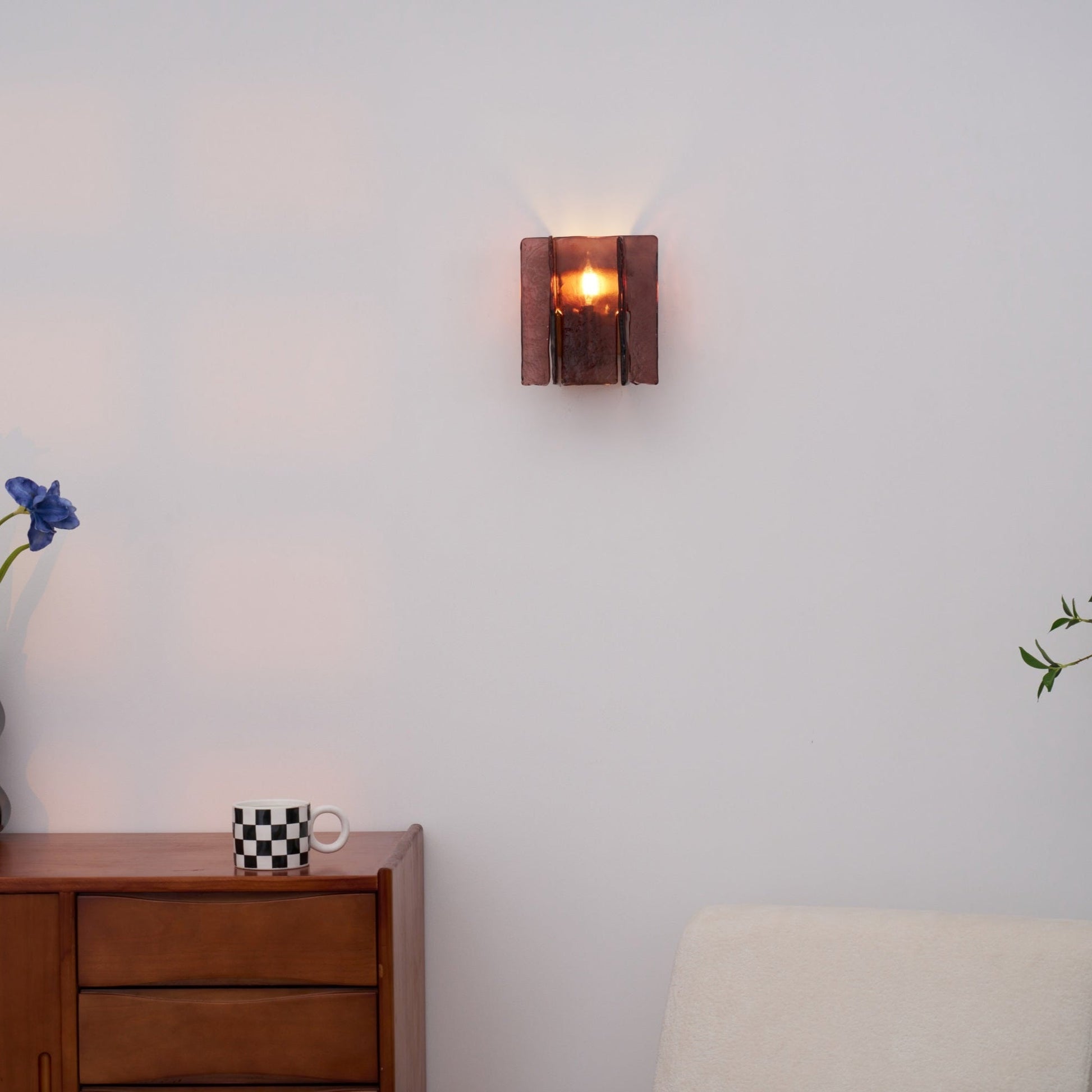 Blason Wall Light | Iron, Metal, Glass | Wine Red