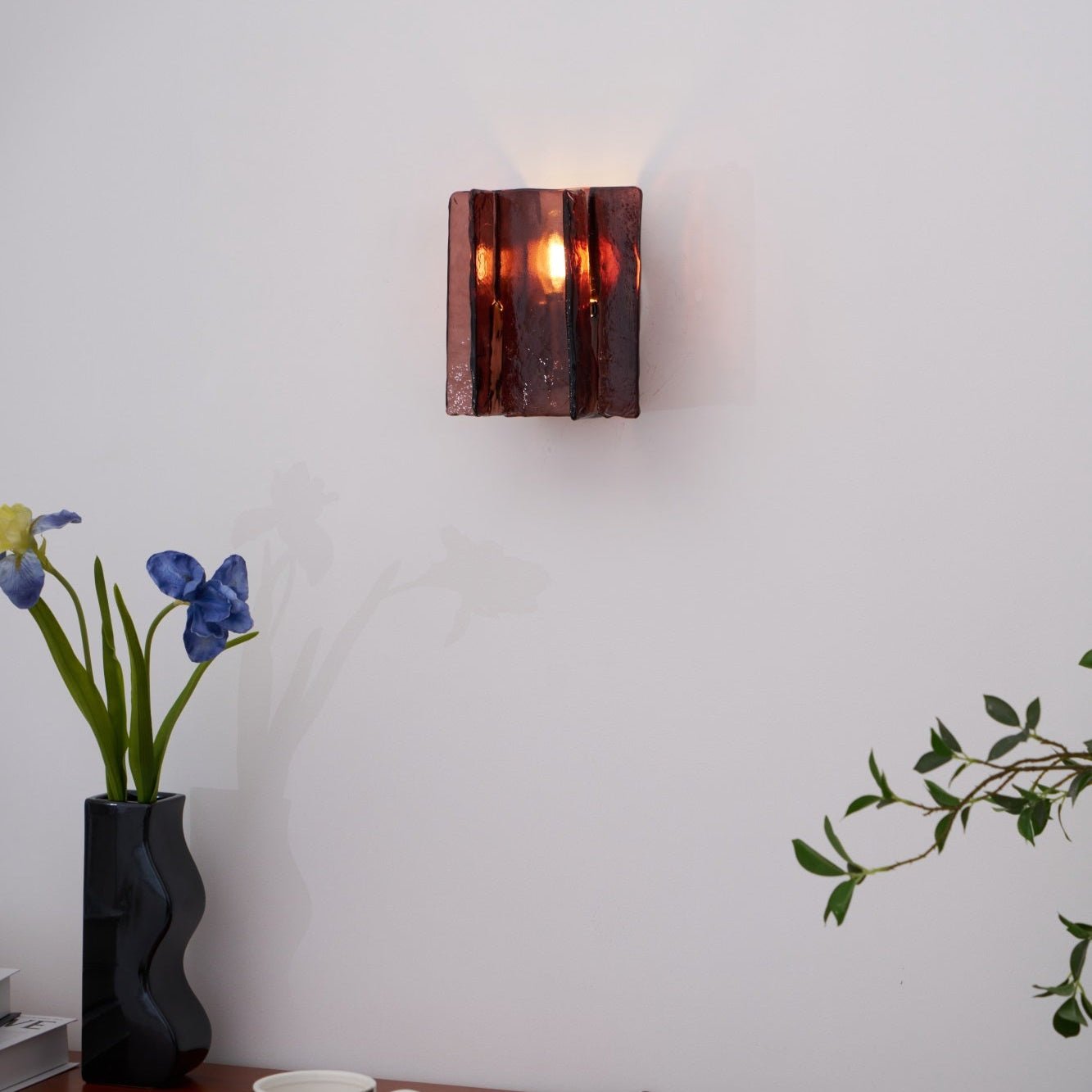 Blason Wall Light | Iron, Metal, Glass | Wine Red