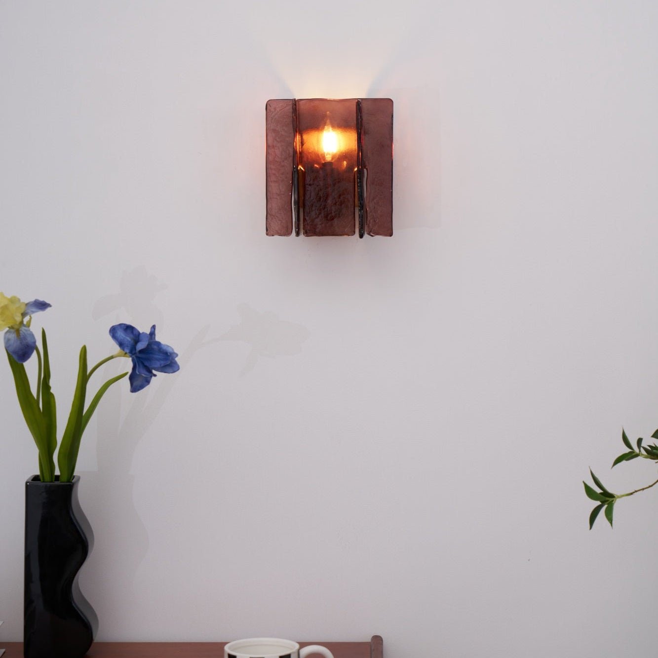 Blason Wall Light | Iron, Metal, Glass | Wine Red