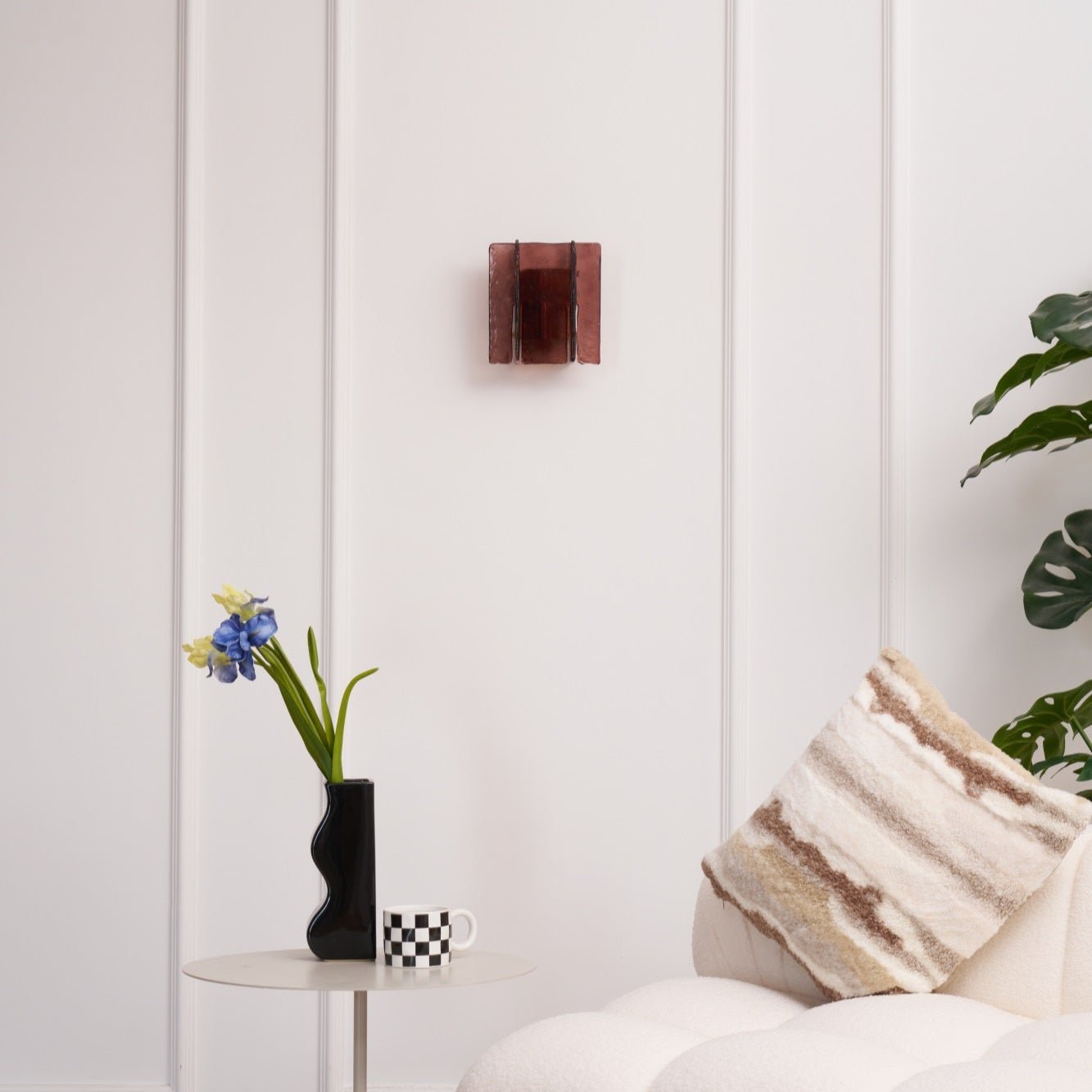 Blason Wall Light | Iron, Metal, Glass | Wine Red