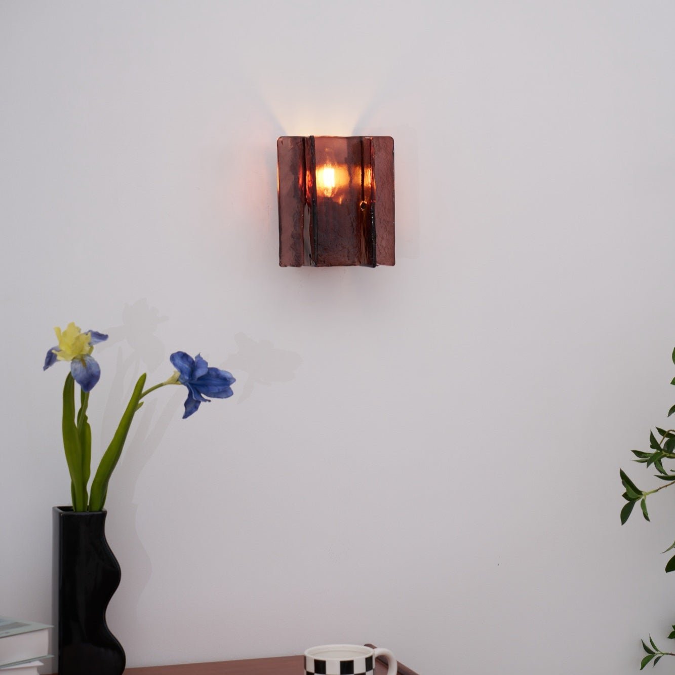 Blason Wall Light | Iron, Metal, Glass | Wine Red
