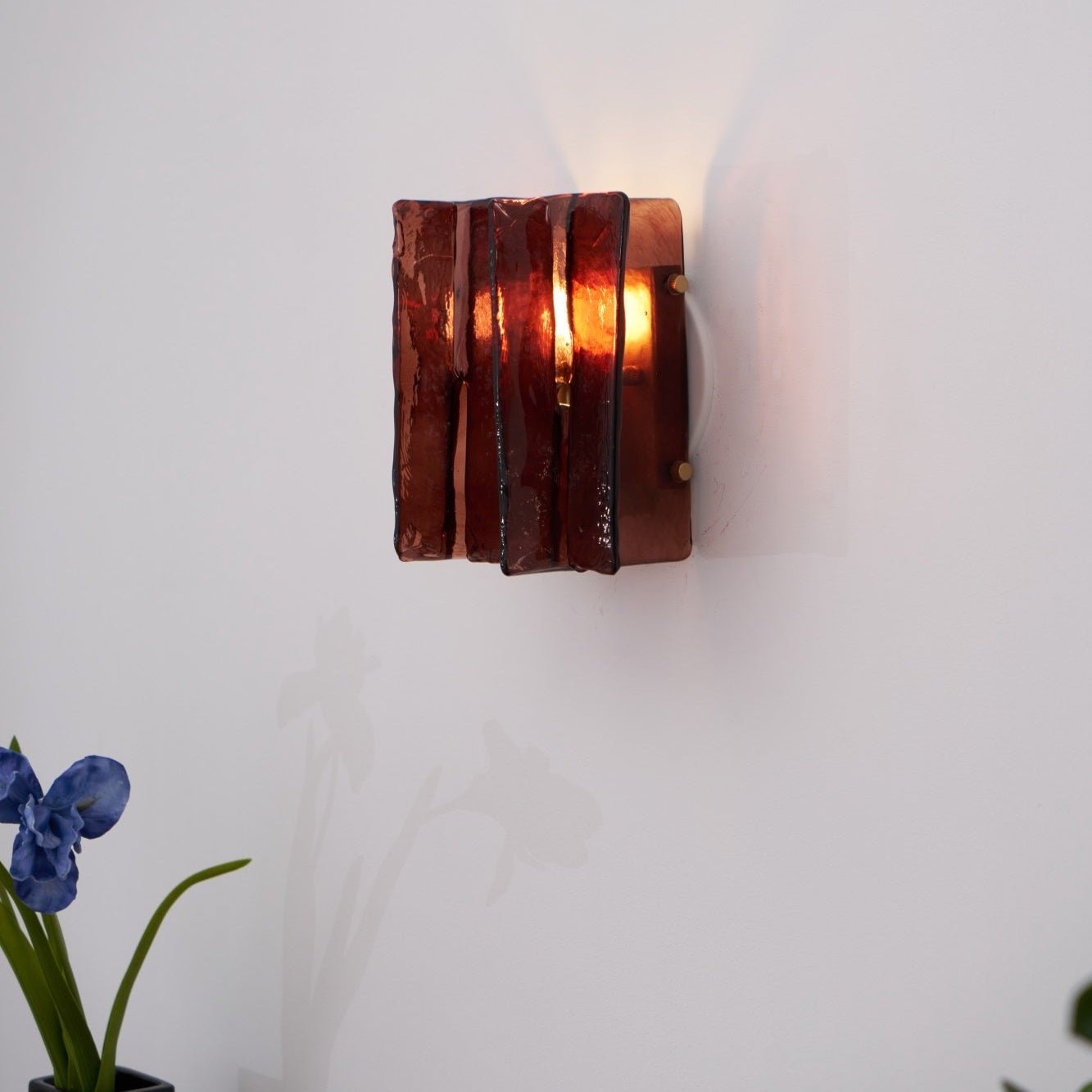 Blason Wall Light | Iron, Metal, Glass | Wine Red