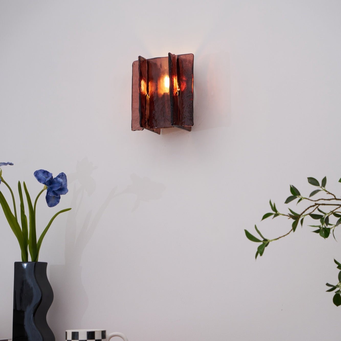 Blason Wall Light | Iron, Metal, Glass | Wine Red