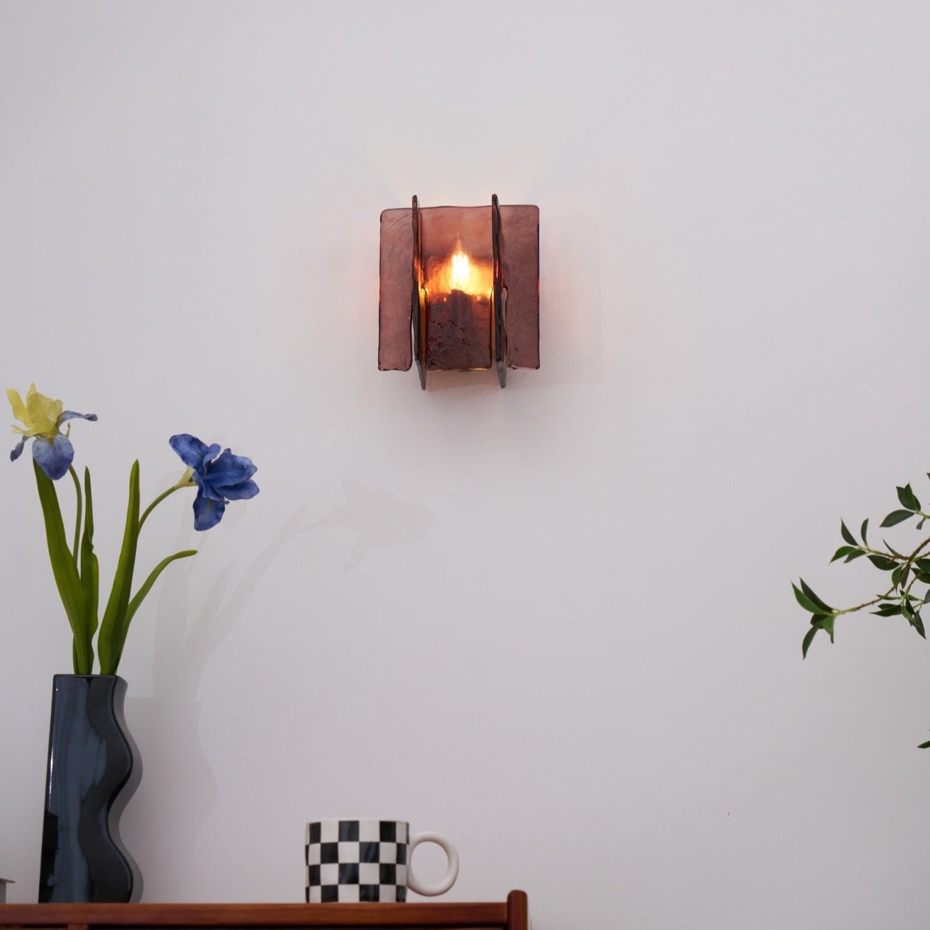 Blason Wall Light | Iron, Metal, Glass | Wine Red