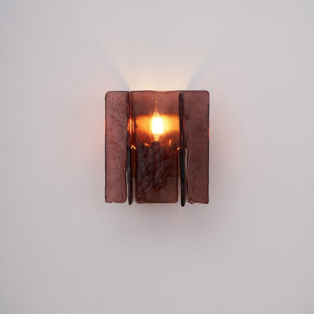 Blason Wall Light | Iron, Metal, Glass | Wine Red