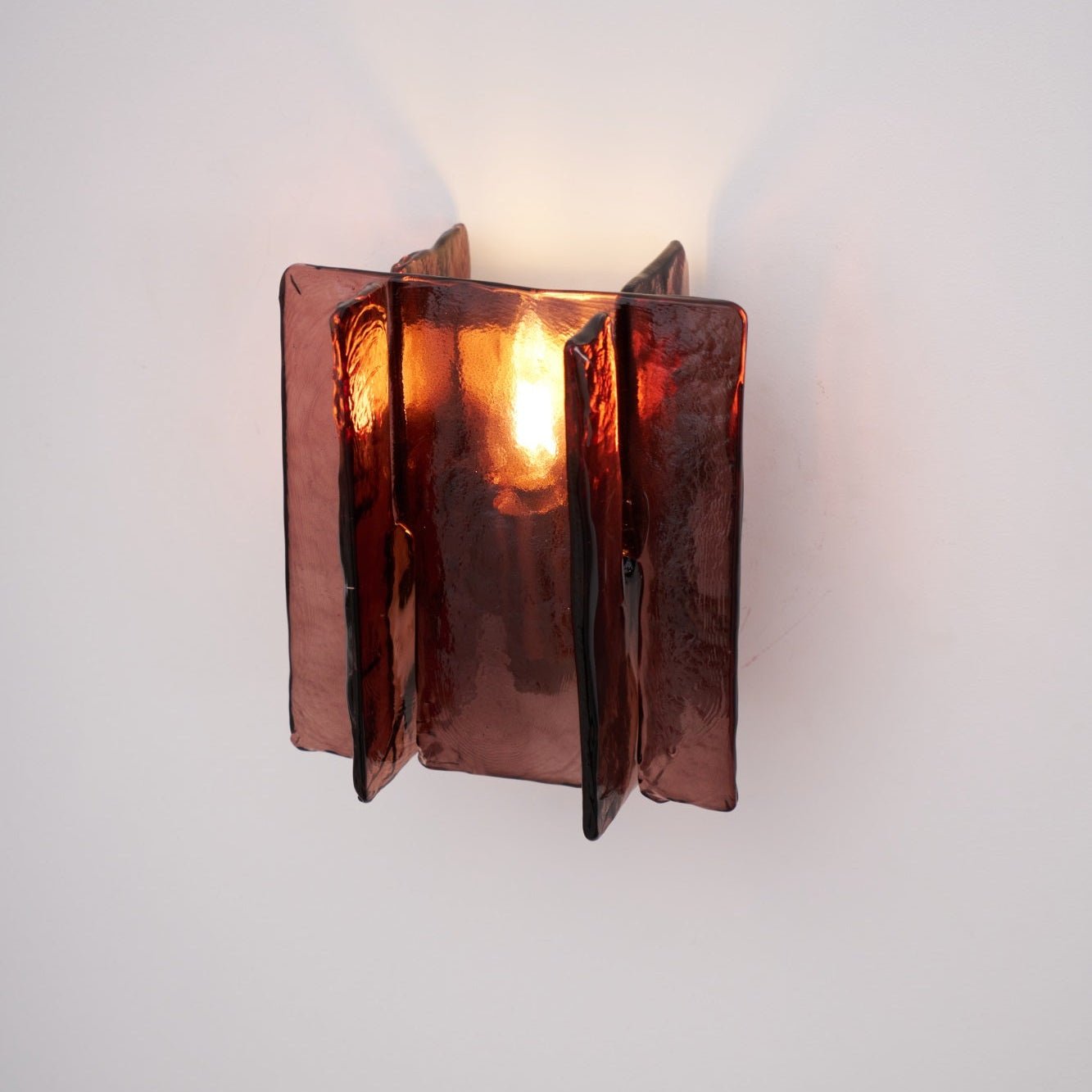 Blason Wall Light | Iron, Metal, Glass | Wine Red