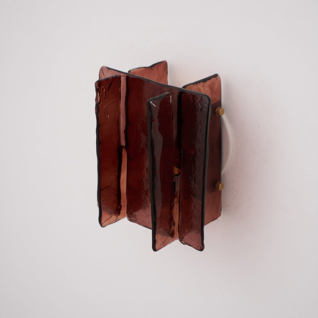 Blason Wall Light | Iron, Metal, Glass | Wine Red