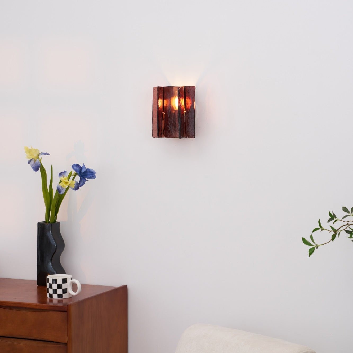 Blason Wall Light | Iron, Metal, Glass | Wine Red