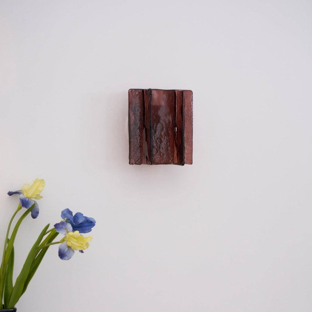 Blason Wall Light | Iron, Metal, Glass | Wine Red