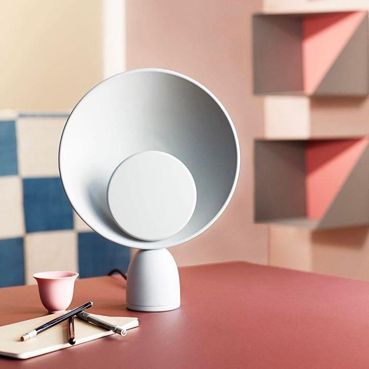 Table Lamp | Aluminum & LED | Gray and Pink