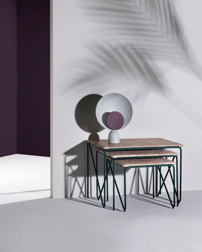 Table Lamp | Aluminum & LED | Gray and Pink