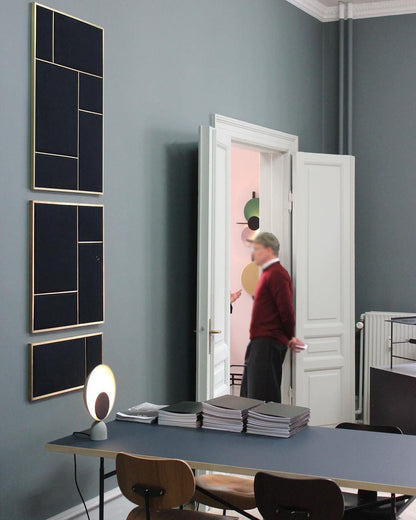 Table Lamp | Aluminum & LED | Gray and Pink