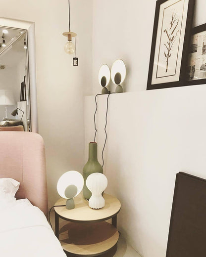 Table Lamp | Aluminum & LED | Gray and Pink