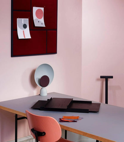 Table Lamp | Aluminum & LED | Gray and Pink