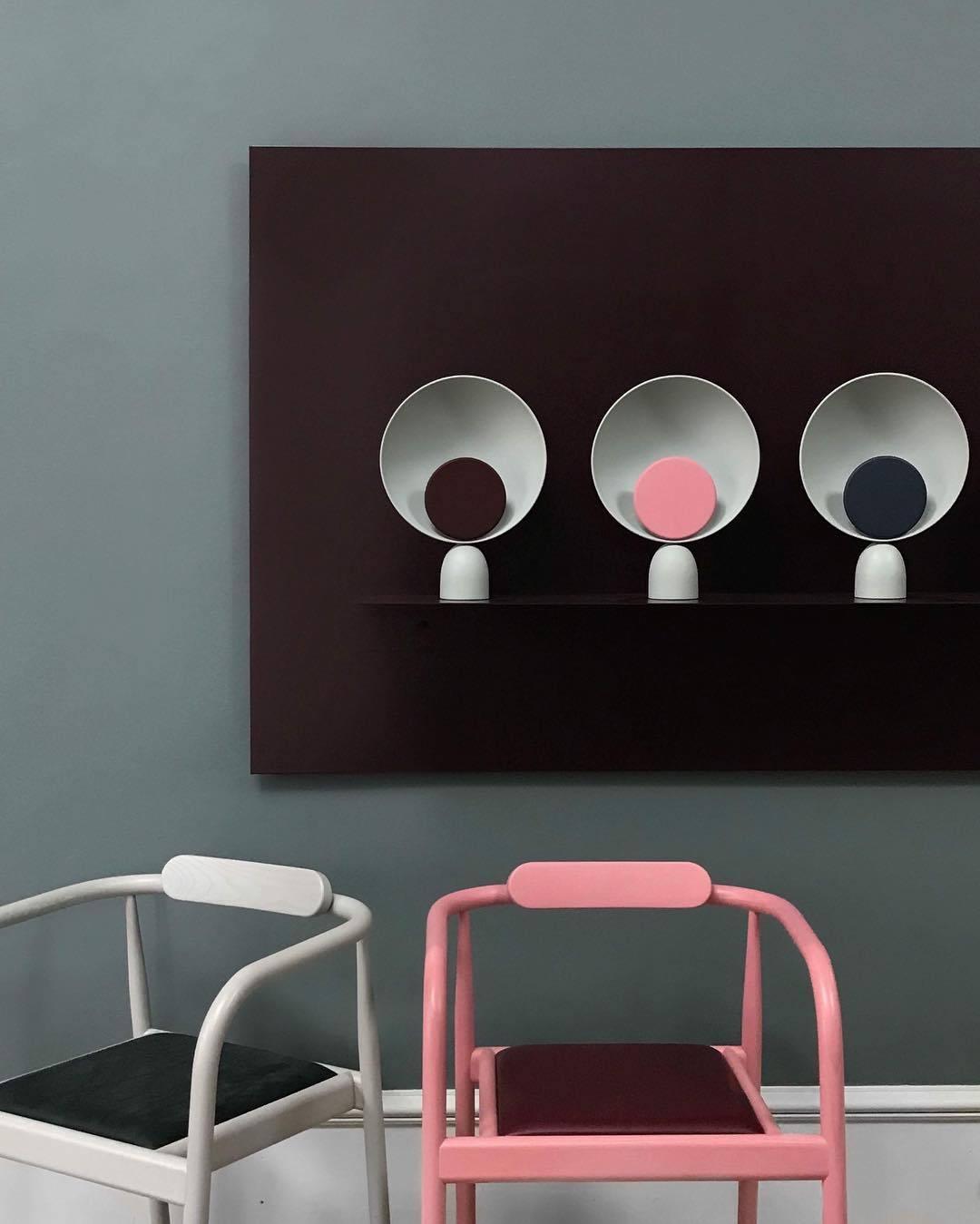 Table Lamp | Aluminum & LED | Gray and Pink