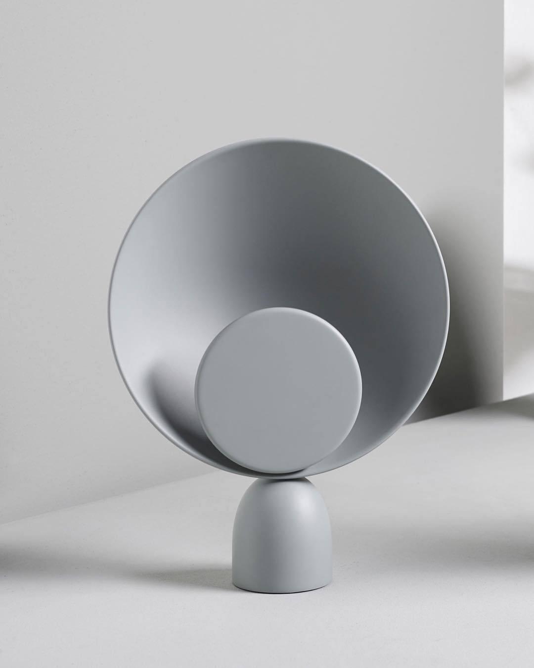Table Lamp | Aluminum & LED | Gray and Pink
