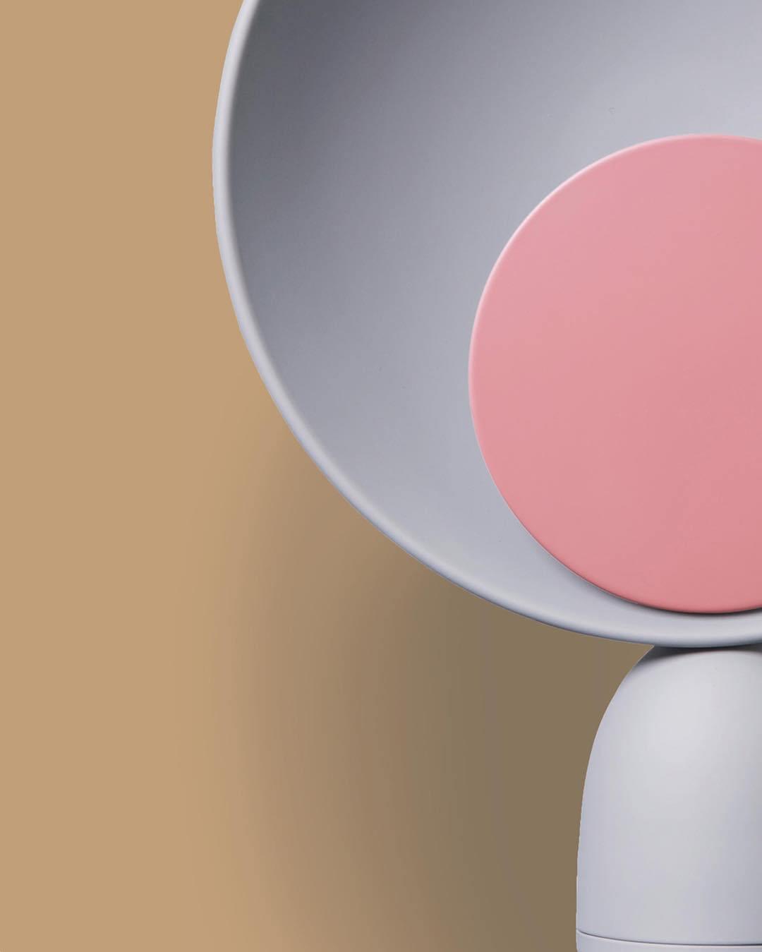 Table Lamp | Aluminum & LED | Gray and Pink