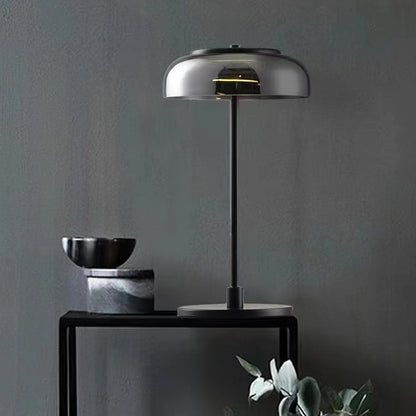 Solara Table Lamp | Brass & Glass | Clear or Grey Shade