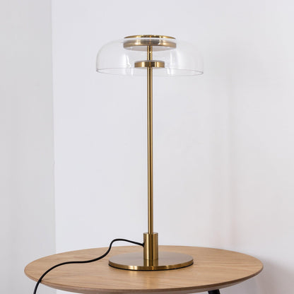 Solara Table Lamp | Brass & Glass | Clear or Grey Shade