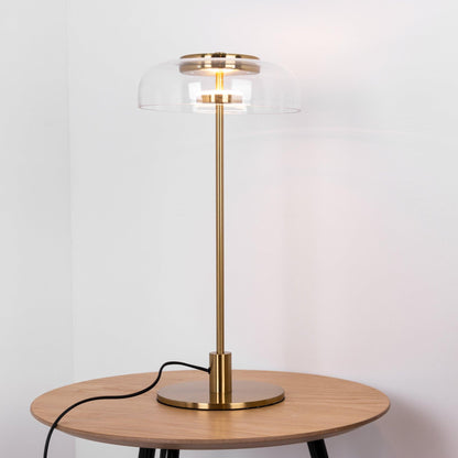 Solara Table Lamp | Brass & Glass | Clear or Grey Shade