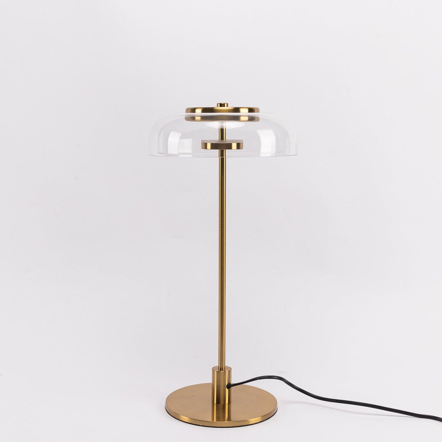 Solara Table Lamp | Brass & Glass | Clear or Grey Shade