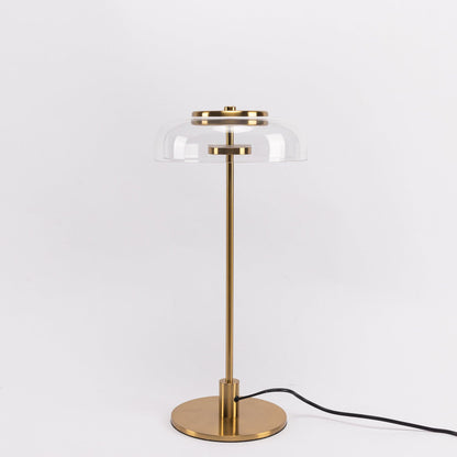Solara Table Lamp | Brass & Glass | Clear or Grey Shade