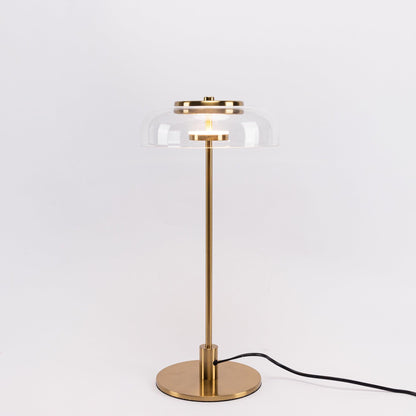 Solara Table Lamp | Brass & Glass | Clear or Grey Shade