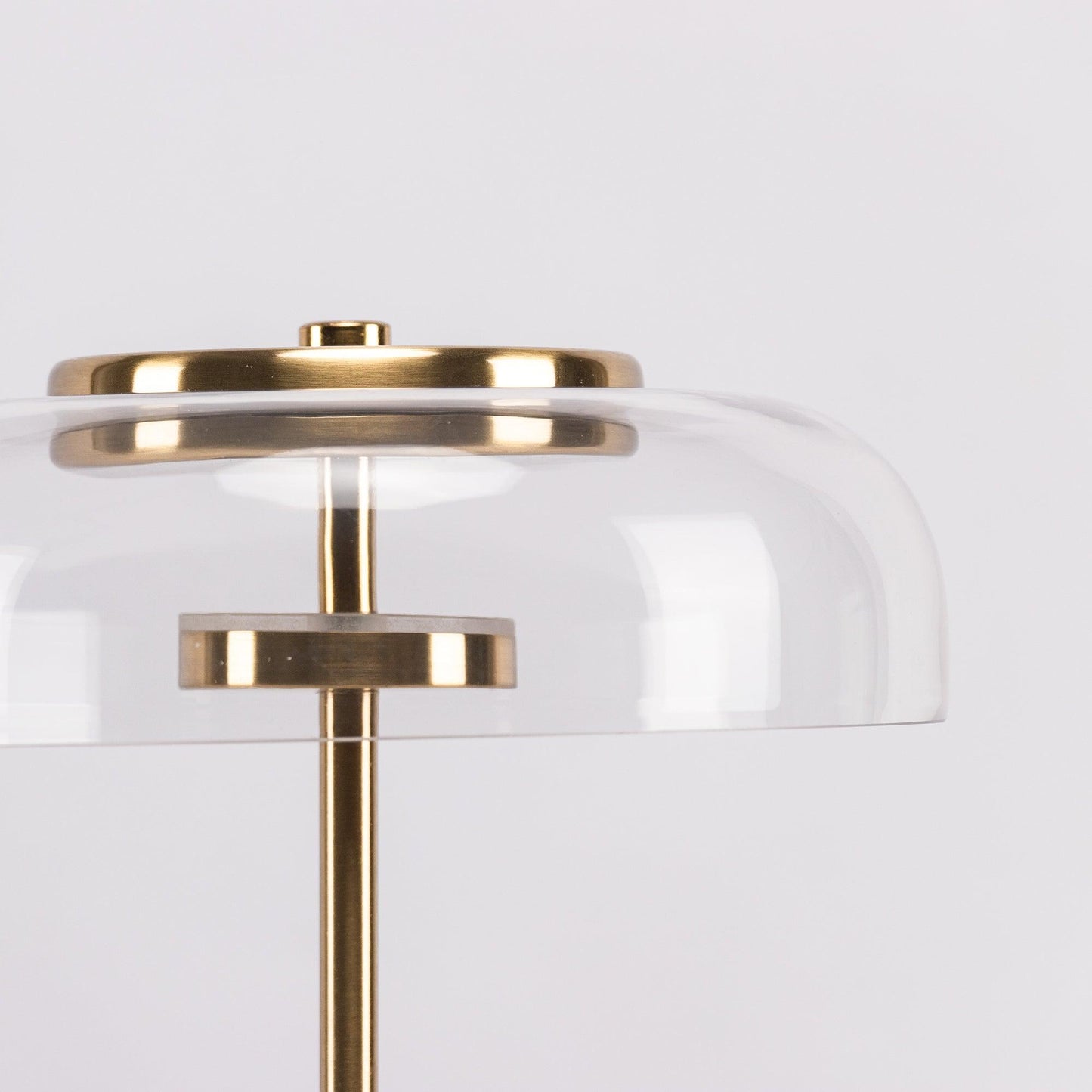 Solara Table Lamp | Brass & Glass | Clear or Grey Shade