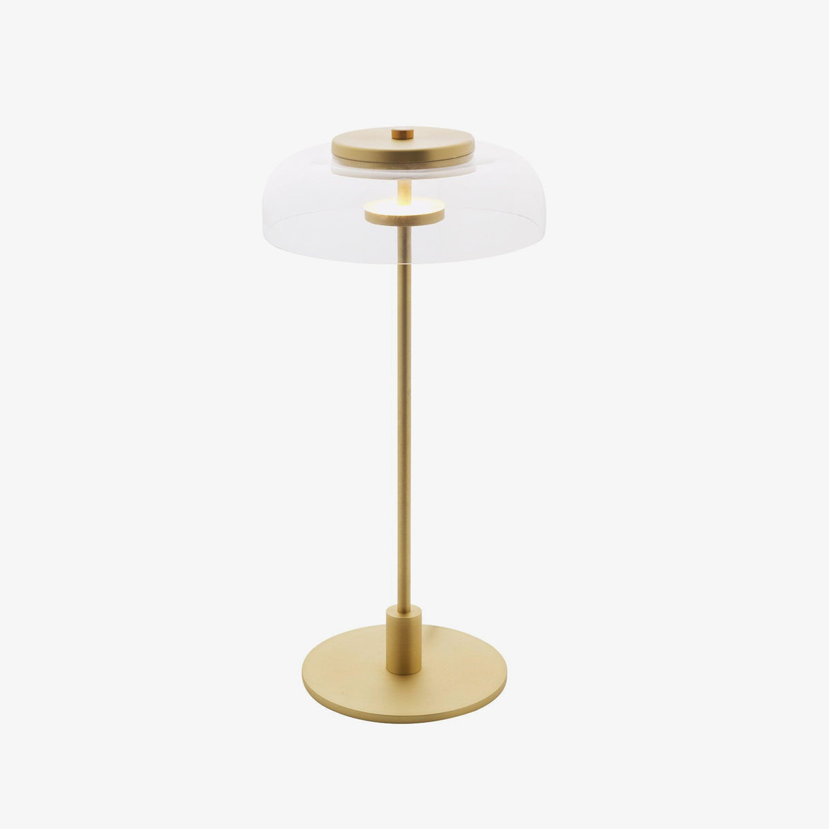 Solara Table Lamp | Brass & Glass | Clear or Grey Shade