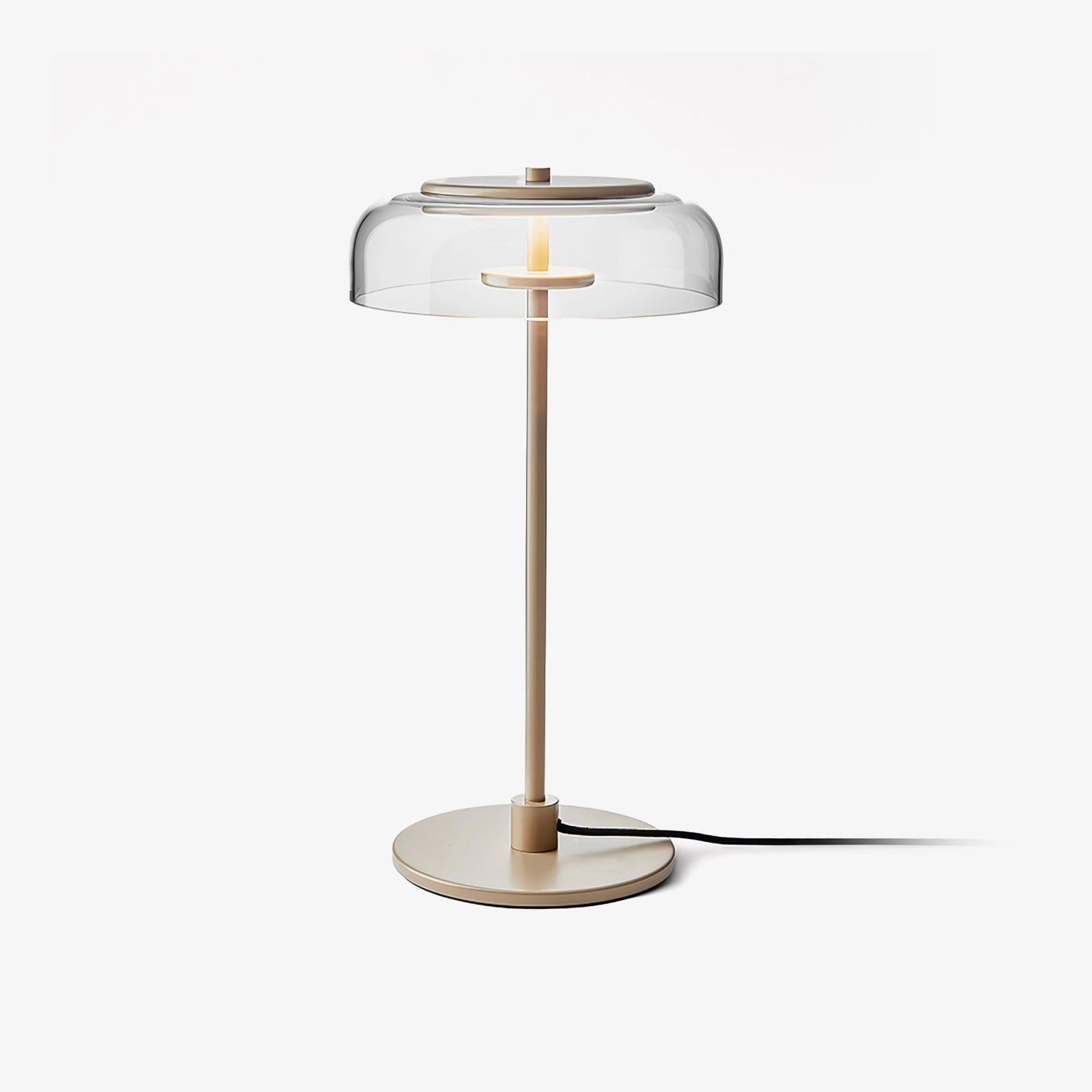 Solara Table Lamp | Brass & Glass | Clear or Grey Shade