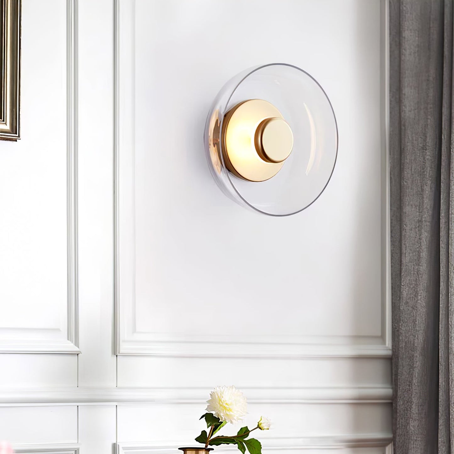 Glimmera Wall Light | Brass & Glass | 10cm Diameter