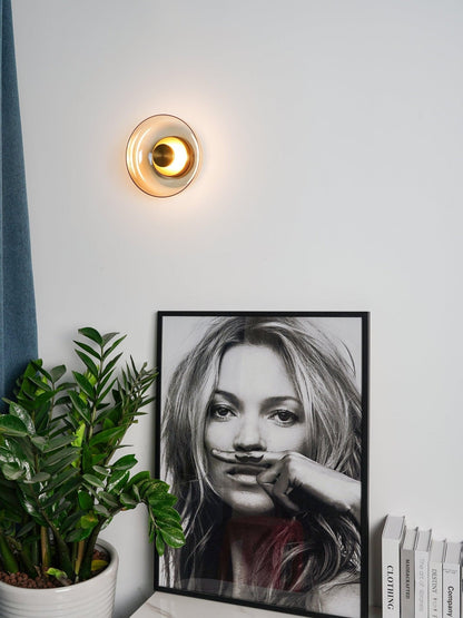 Glimmera Wall Light | Brass & Glass | 10cm Diameter