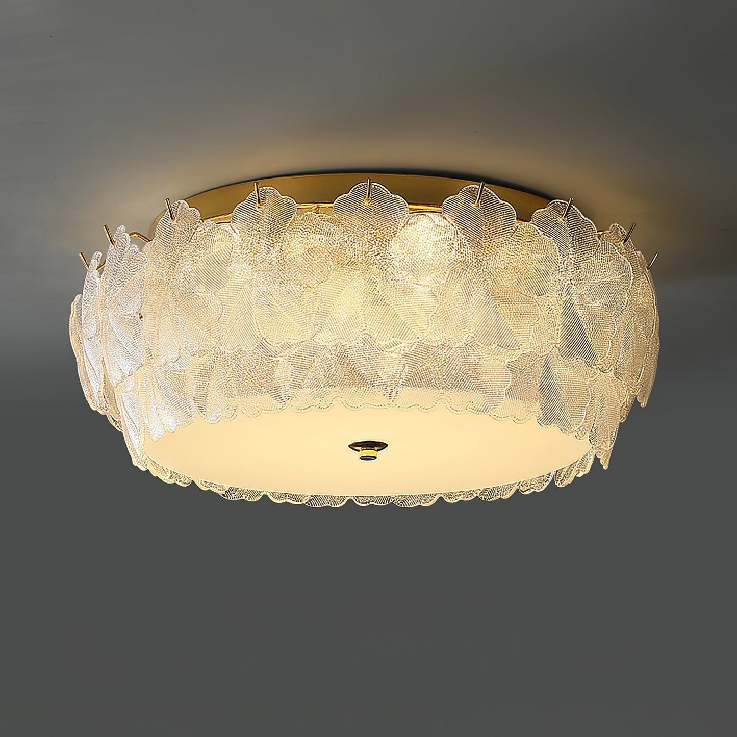 Blossom Cluster Ceiling Light | Glass & Metal | White & Gold