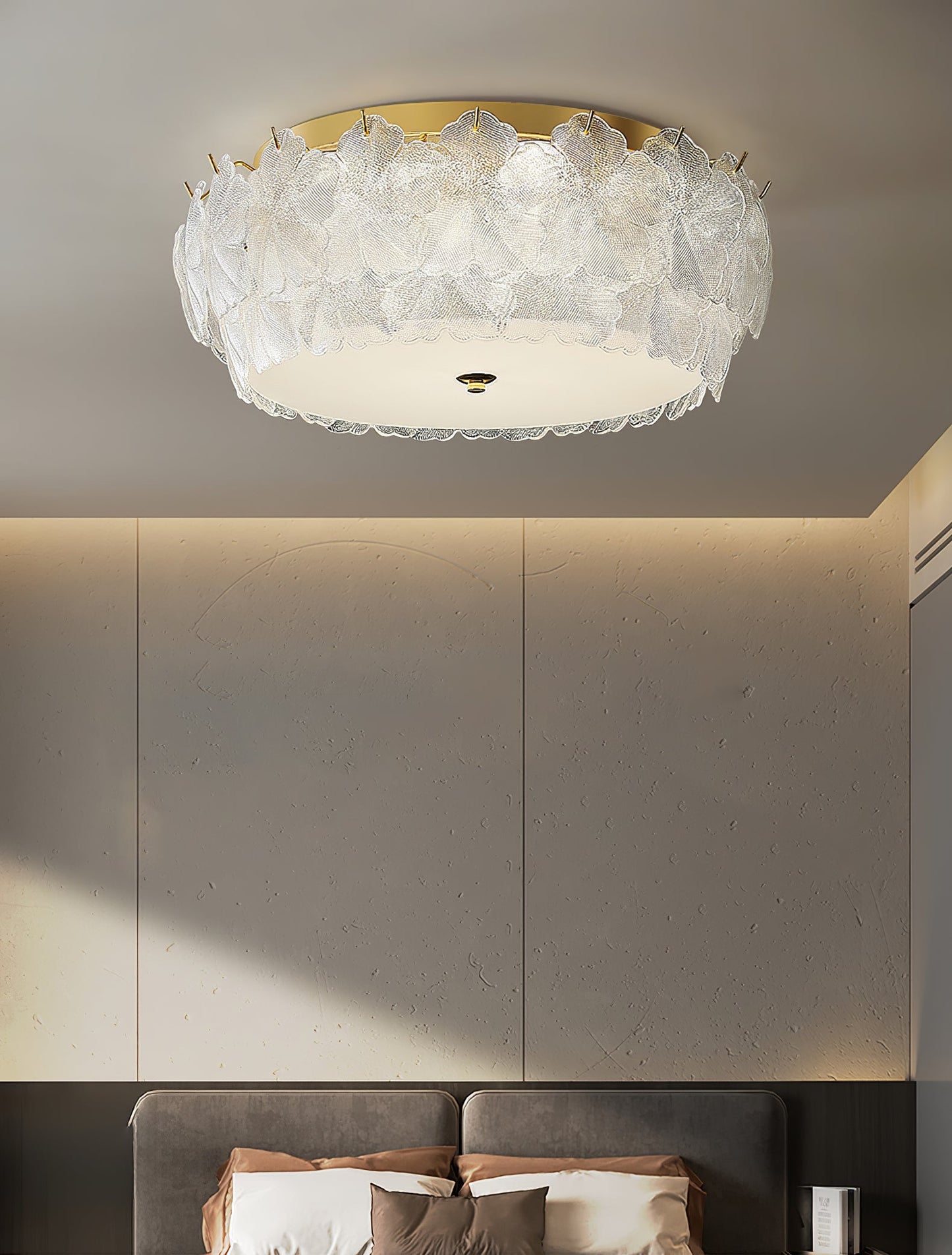 Blossom Cluster Ceiling Light | Glass & Metal | White & Gold